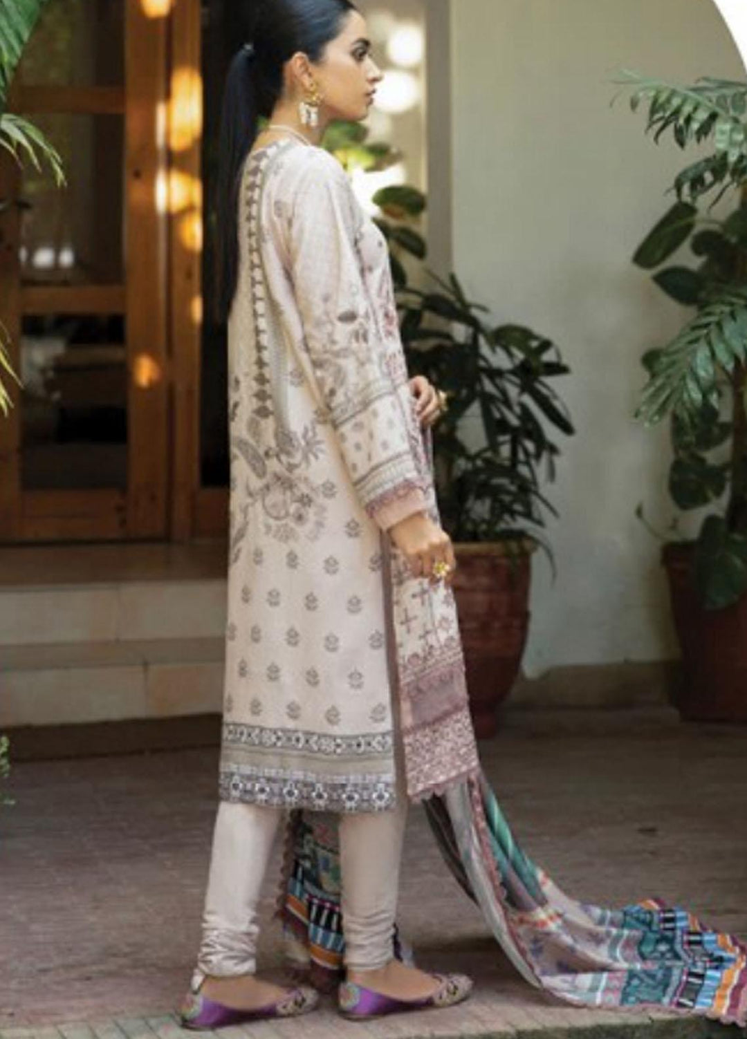Florent Embroidered Slub Linen Suits Unstitched 3 Piece FL21TS FL-06-B - Winter Collection