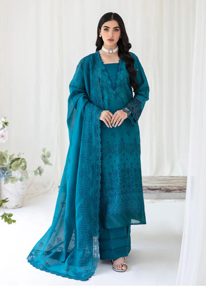 Florent Embroidered Chikankari Suits Unstitched 3 Piece FL23LC FL-1A - Eid Collection