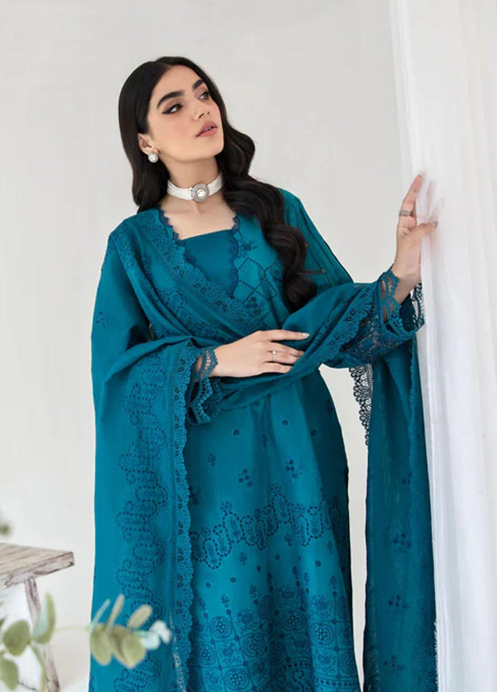 Florent Embroidered Chikankari Suits Unstitched 3 Piece FL23LC FL-1A - Eid Collection