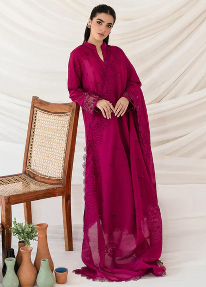 Florent Embroidered Chikankari Suits Unstitched 3 Piece FL23LC FL-1B - Eid Collection