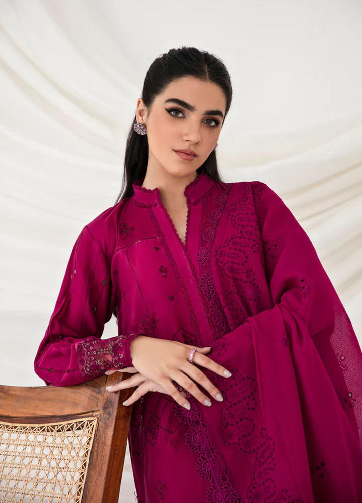 Florent Embroidered Chikankari Suits Unstitched 3 Piece FL23LC FL-1B - Eid Collection