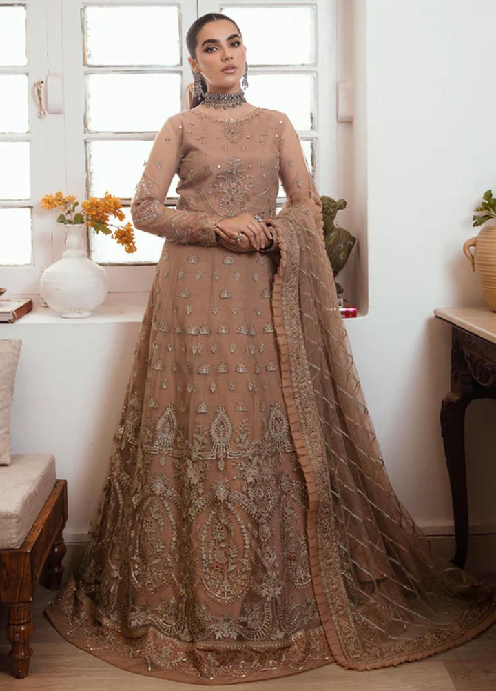 Florent Embroidered Net Suits Unstitched 4 Piece FL23LF Noor - Luxury Collection