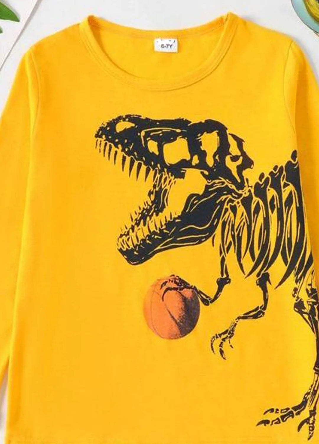 Baby Nest Football Dino Printed Graphic Full Sleeves T shirt for Boys - BNFST