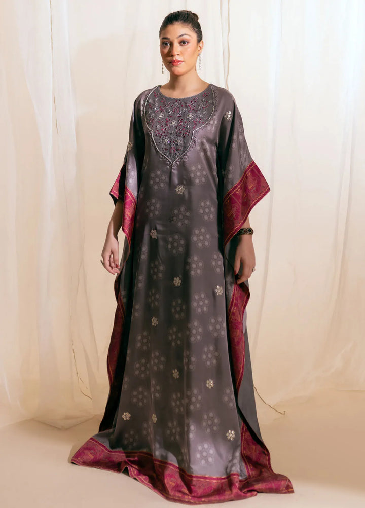 Fozia Khalid Luxury Pret Silk Kaftan Moonlit Kaftaan