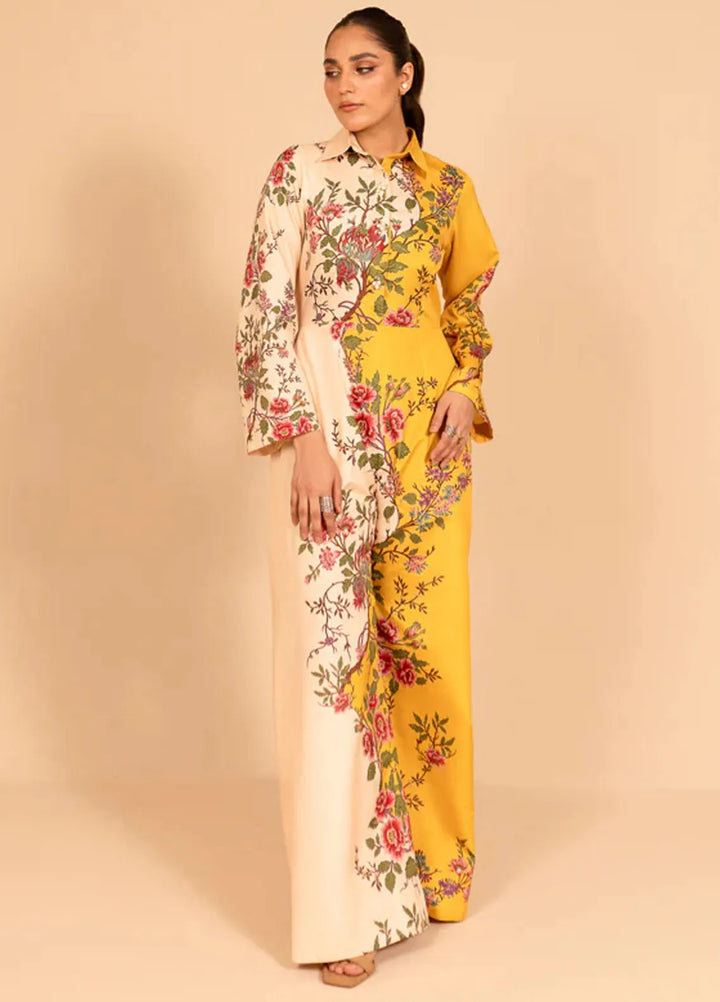 Fozia Khalid Pret Casual Khaadi Silk Jumpsuit Lumina