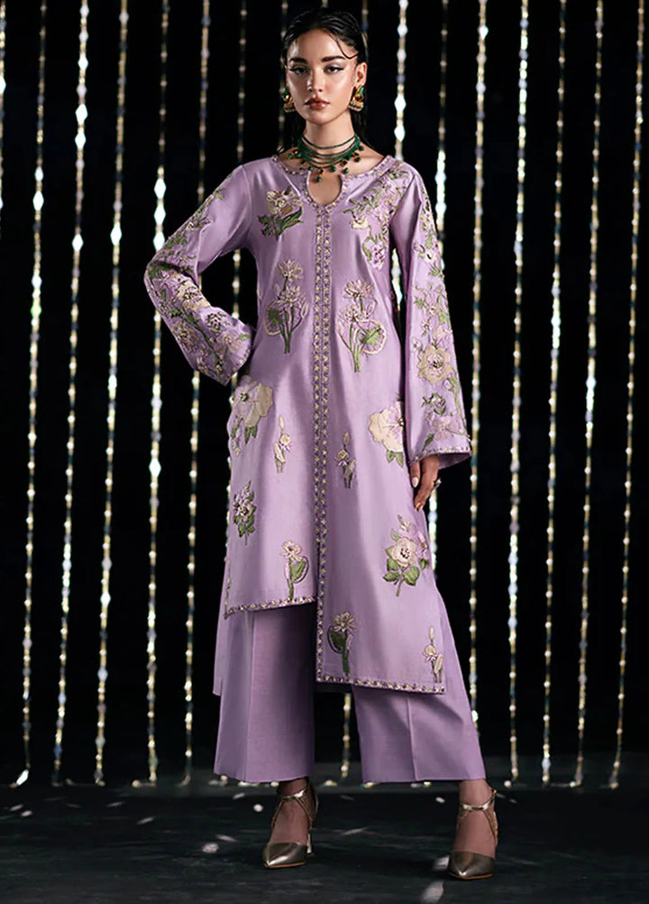 Fozia Khalid Pret Embroidered Cotton net 2 Piece Suit Luna