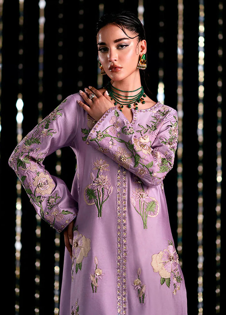 Fozia Khalid Pret Embroidered Cotton net 2 Piece Suit Luna