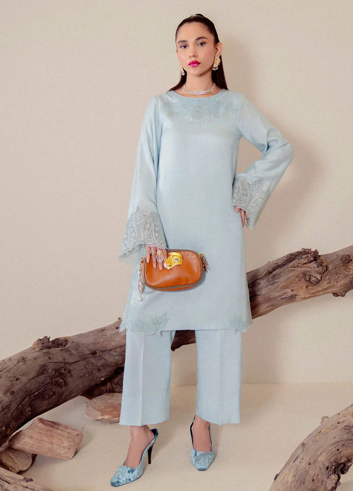 Fozia Khalid Pret Embroidered Cotton Net 2 Piece Suit Rahat