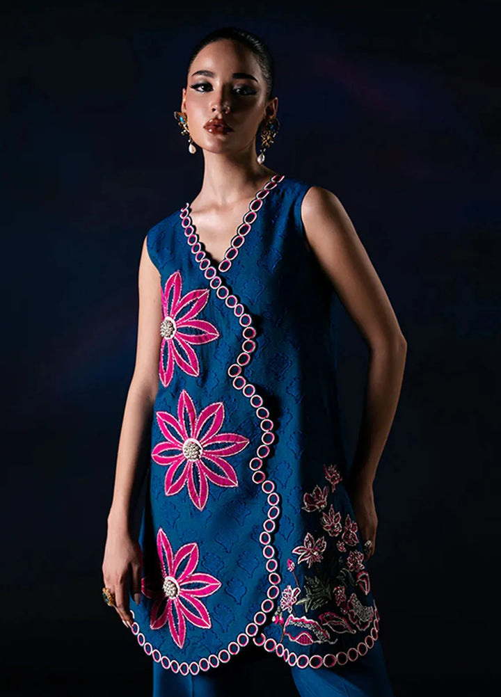 Fozia Khalid Pret Embroidered Cotton net 2 Piece Suit Vega