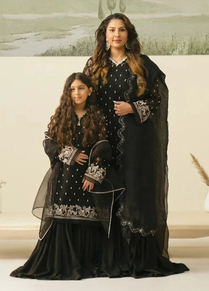 Fozia Khalid Pret Embroidered Organza 3 Piece Suit For Kids Tissa