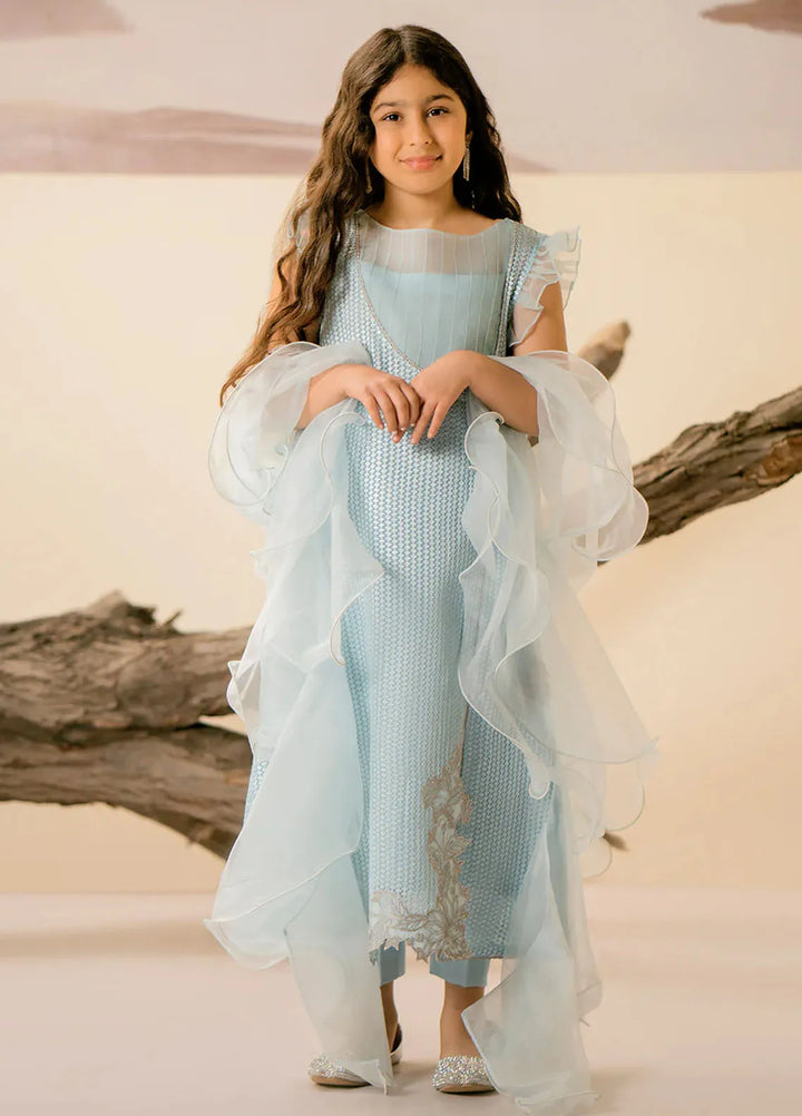 Fozia Khalid Pret Embroidered Organza 3 Piece Suit For Kids Yesra