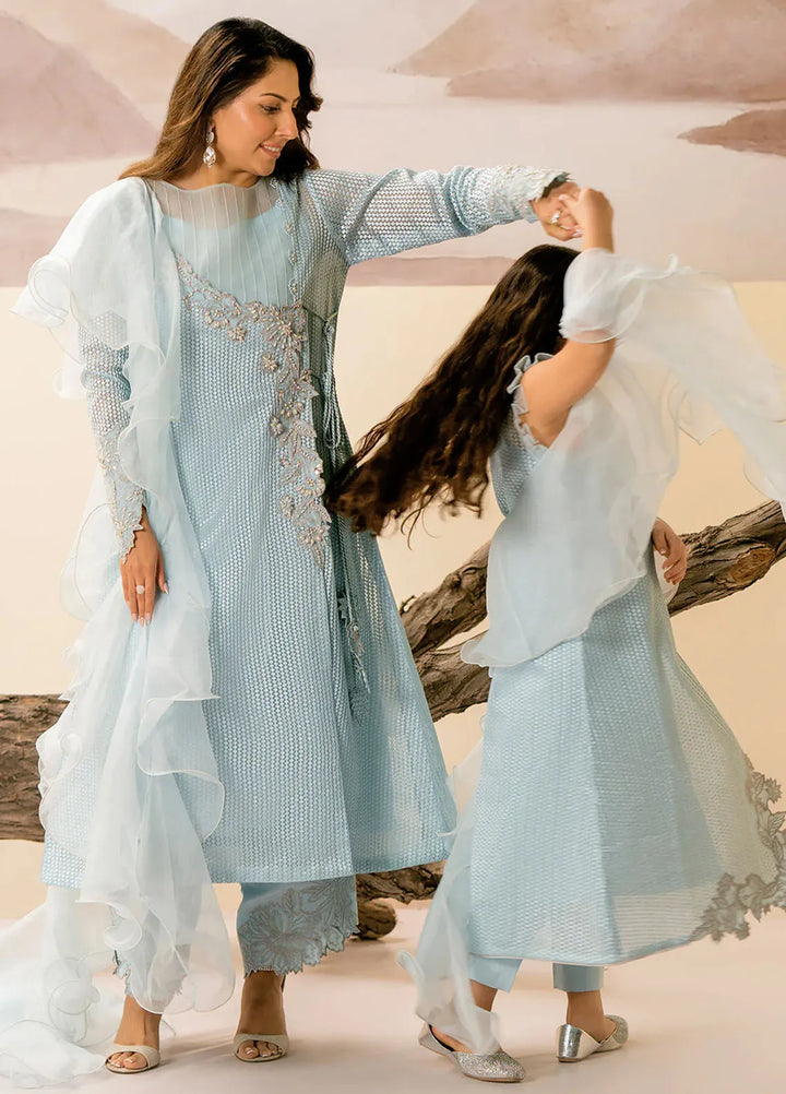 Fozia Khalid Pret Embroidered Organza 3 Piece Suit For Kids Yesra