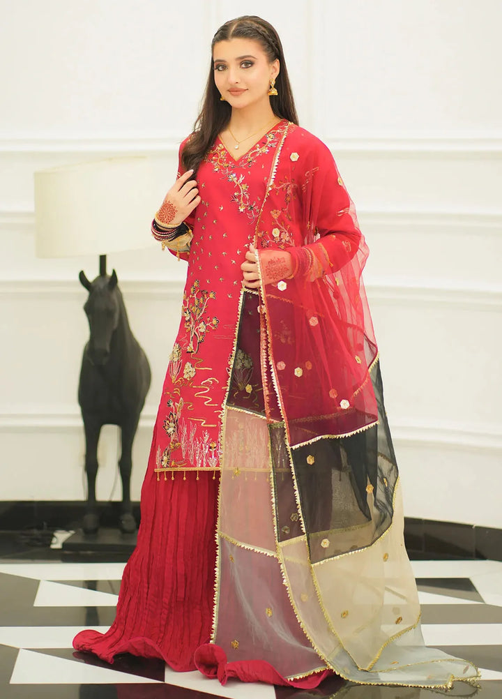 Fozia Khalid Pret Embroidered Sheesha Silk 3 Piece Suit Naqsh