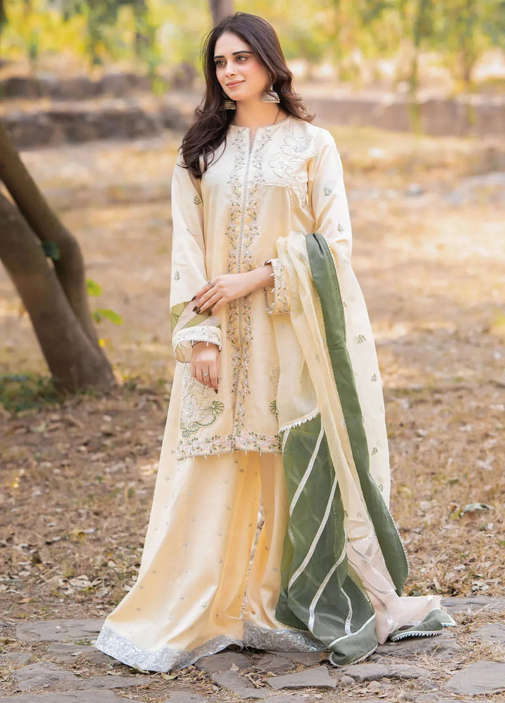 Fozia Khalid Pret Embroidered Sheesha Silk 3 Piece Suit Ruhab