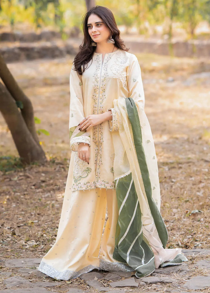 Fozia Khalid Pret Embroidered Sheesha Silk 3 Piece Suit Ruhab
