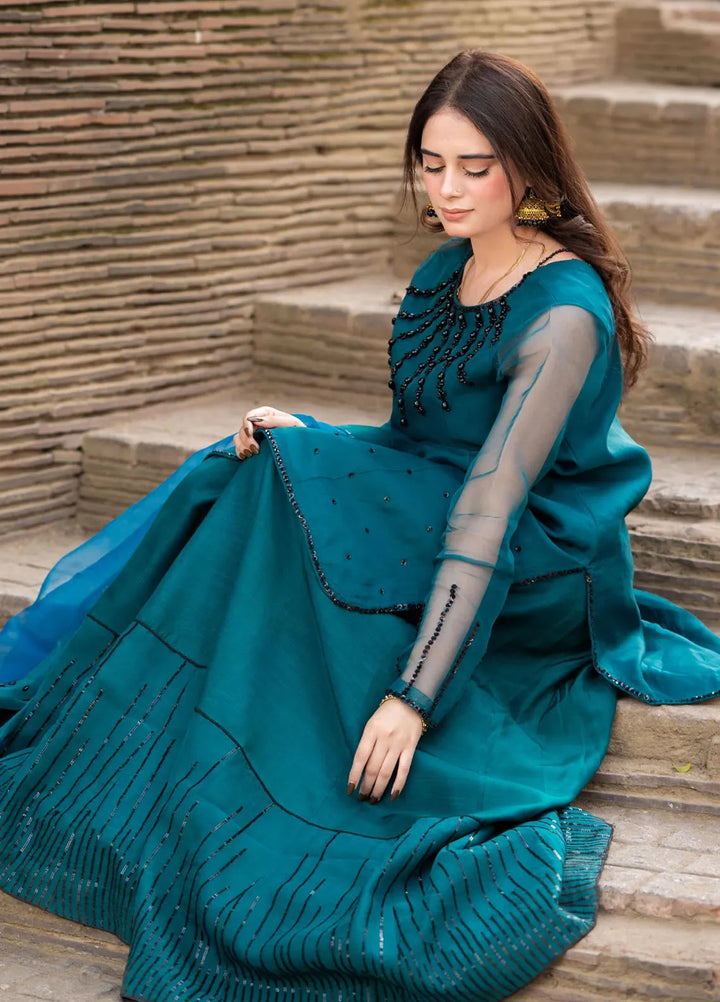 Fozia Khalid Pret Embroidered Sheesha Silk 3 Piece Suit Uroos