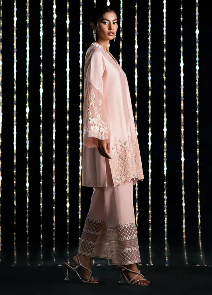 Fozia Khalid Pret Embroidered Silk 2 Piece Suit Aura