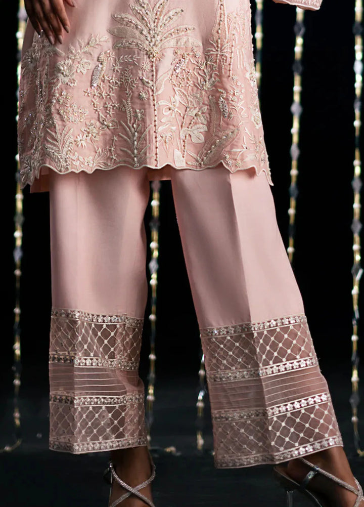 Fozia Khalid Pret Embroidered Silk 2 Piece Suit Aura