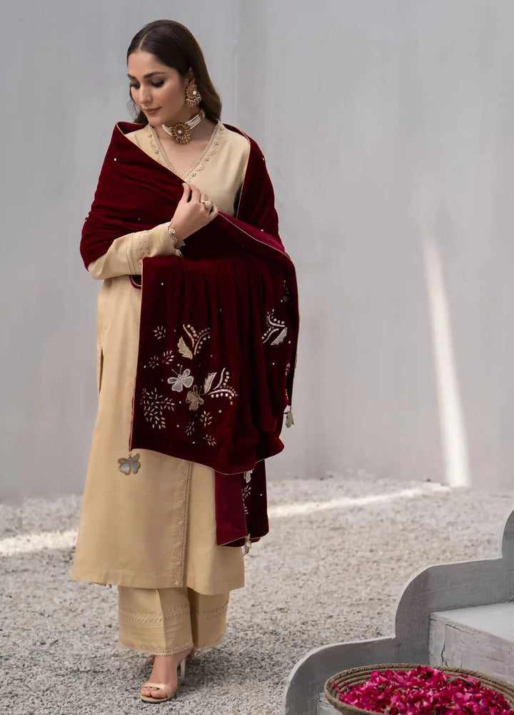 Fozia Khalid Pret Embroidered Silk 2 Piece Suit FK-W-06