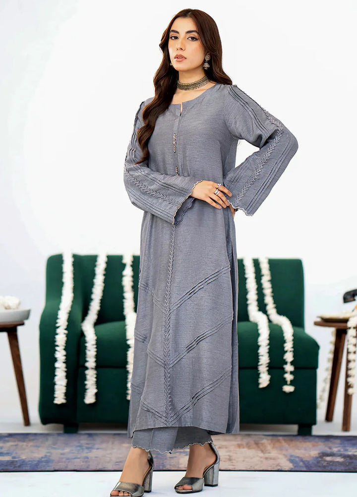 Fozia Khalid Pret Embroidered Silk 2 Piece Suit Irem