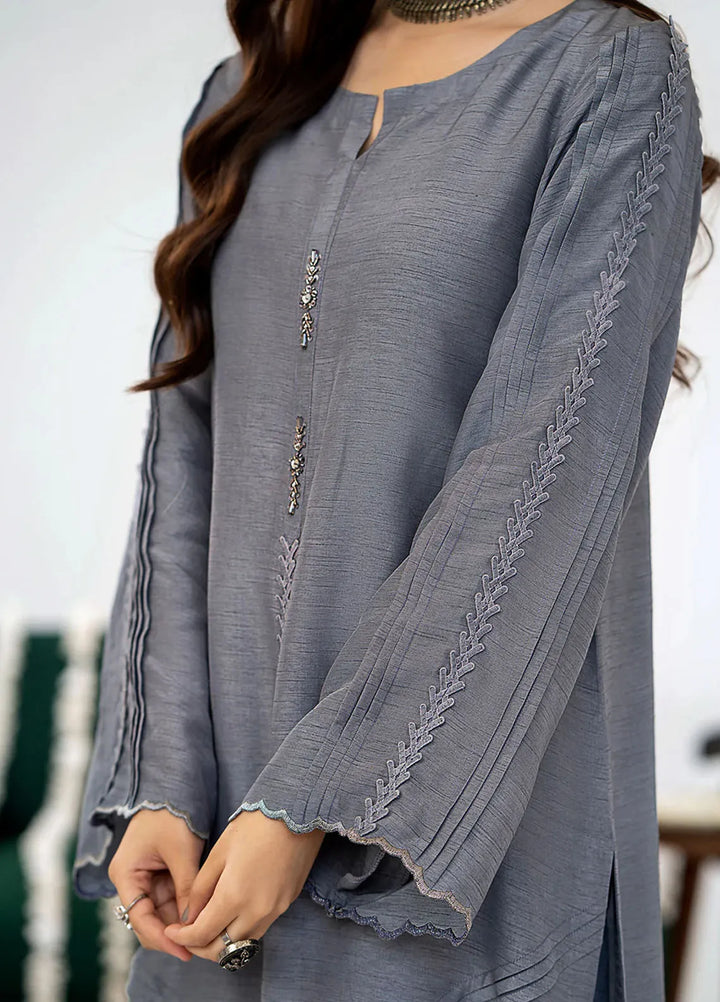 Fozia Khalid Pret Embroidered Silk 2 Piece Suit Irem