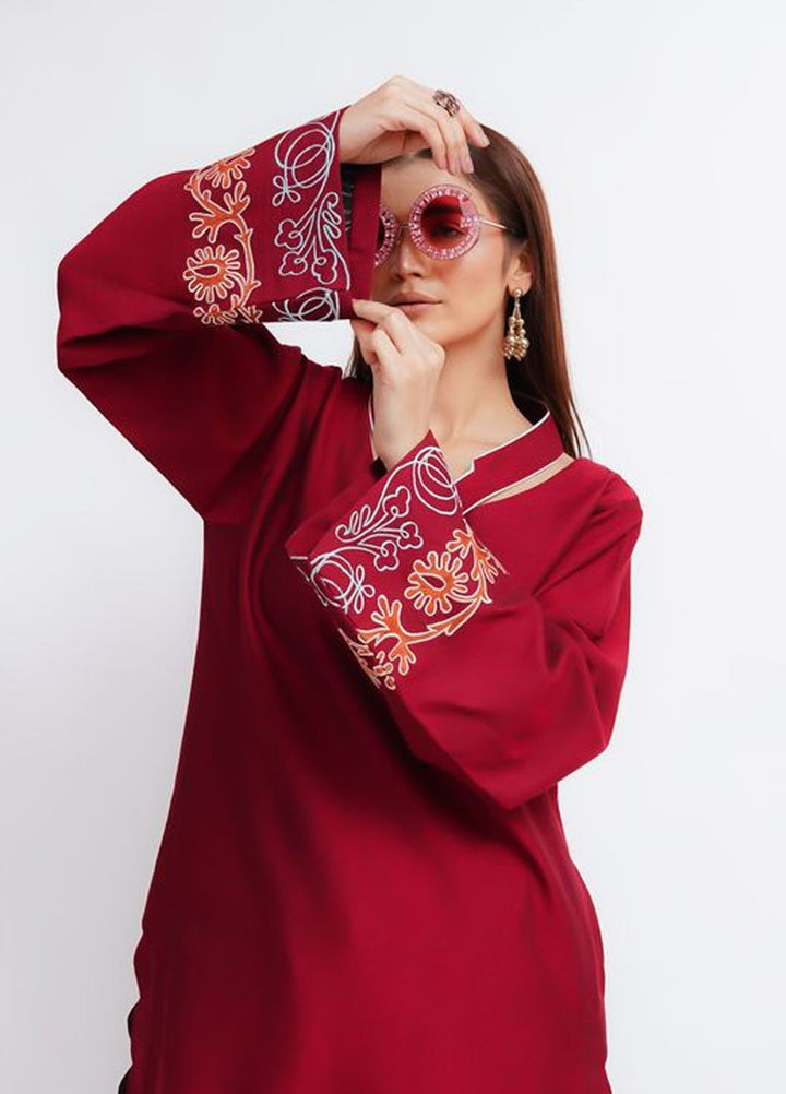 Fozia Khalid Pret Solid Cotton 2 Piece Suit Miya
