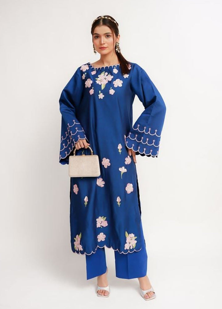 Fozia Khalid Pret Solid Cotton 2 Piece Suit Nyrii