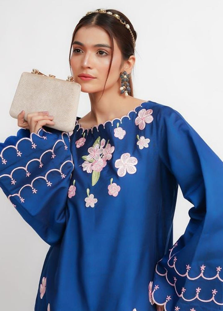 Fozia Khalid Pret Solid Cotton 2 Piece Suit Nyrii