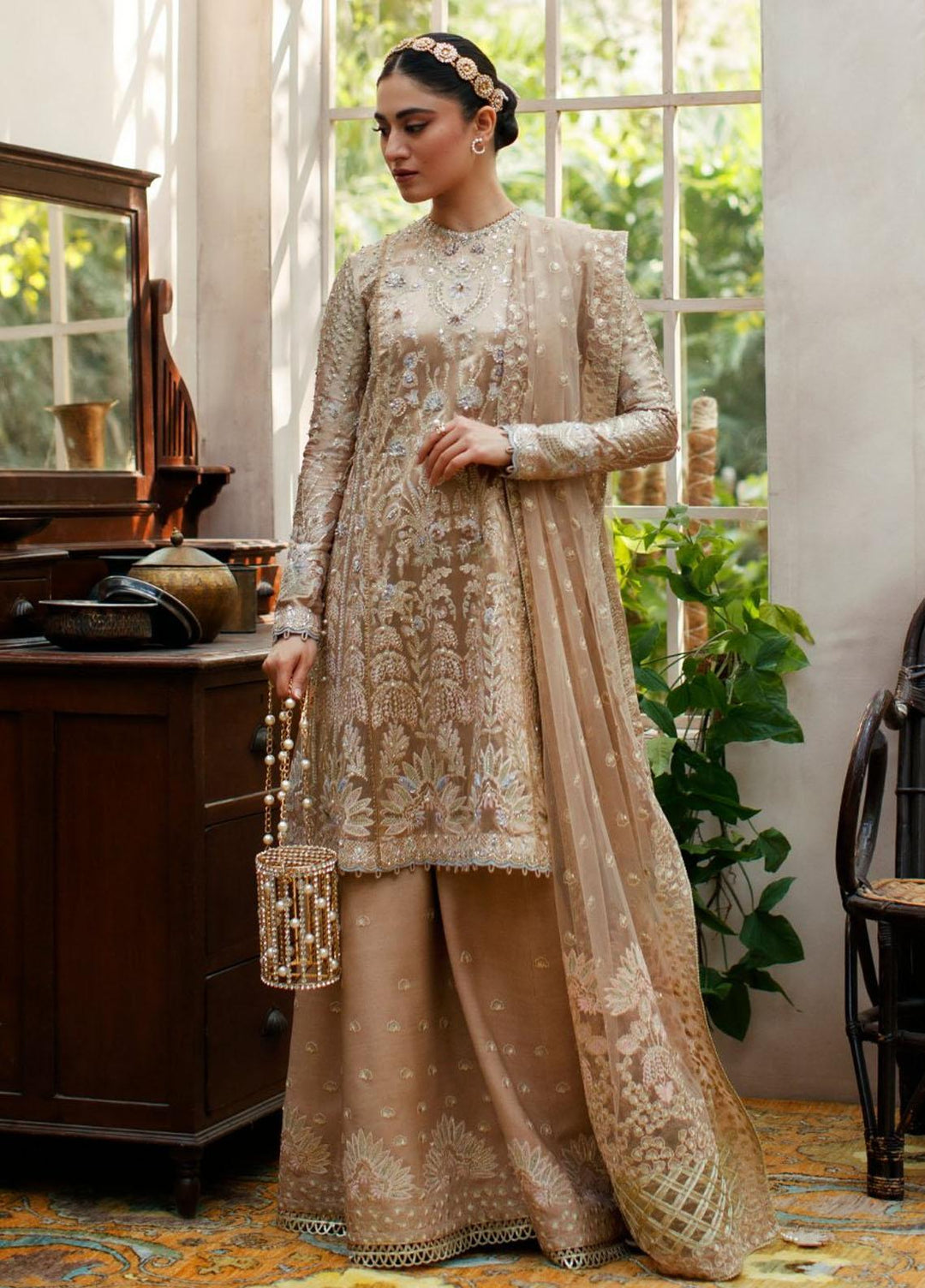 Freeshia by Suffuse Sana Yasir Embroidered Tissue Suits Unstitched 3 Piece FRS22WD Inara - Wedding Collection