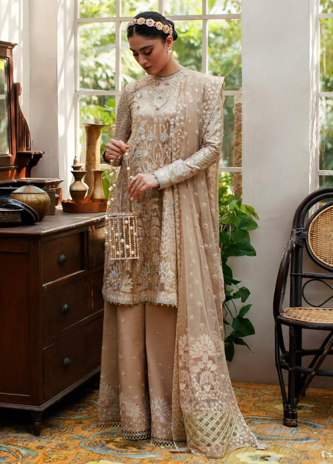 Freeshia by Suffuse Sana Yasir Embroidered Tissue Suits Unstitched 3 Piece FRS22WD Inara - Wedding Collection