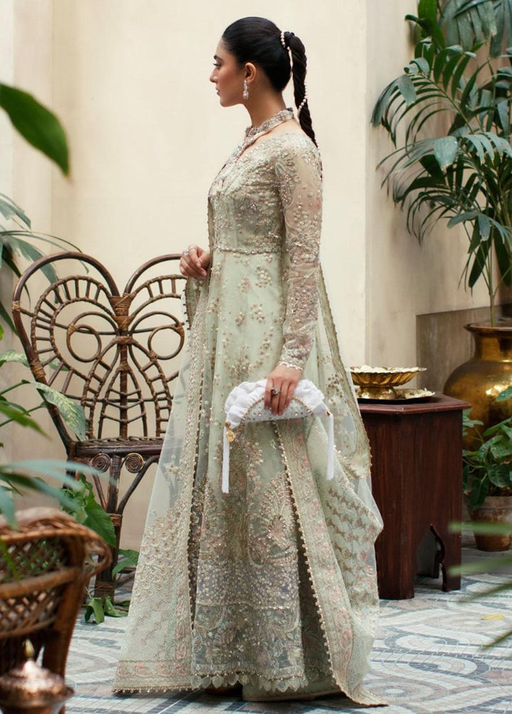 Freeshia by Suffuse Sana Yasir Embroidered Organza Suits Unstitched 3 Piece FRS22WD Jade Doe - Wedding Collection