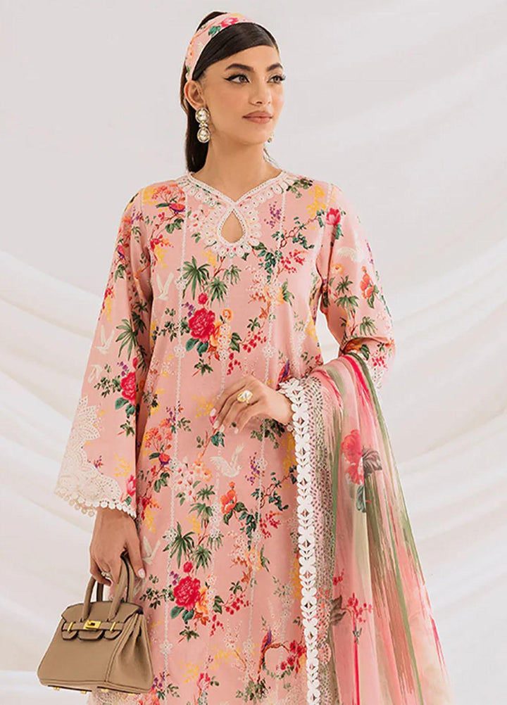 French Garden By Faixa Faixal Embroidered Lawn Suits Unstitched 3 Piece FFX23FG laurel - Eid Collection
