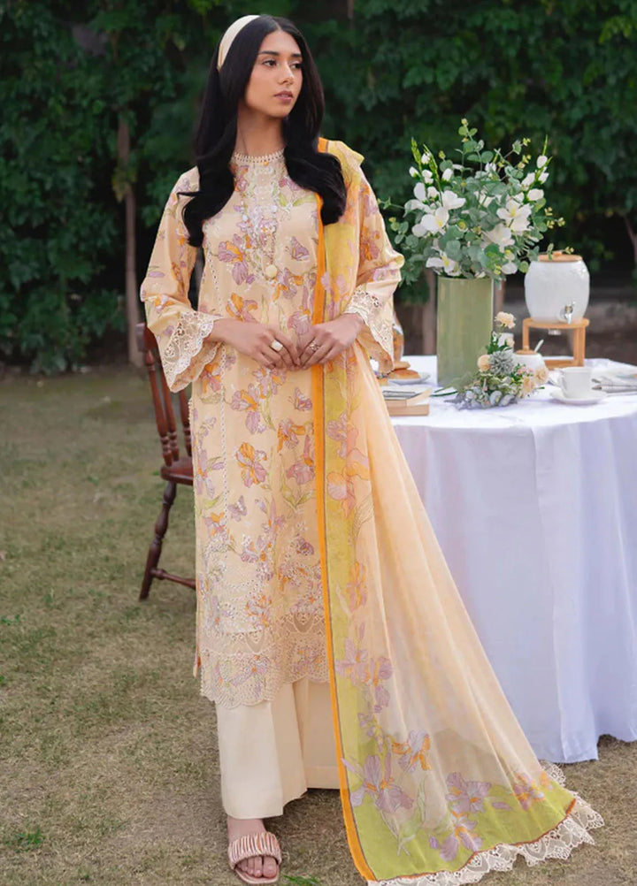 Gardenia By Humdum Embroidered Lawn Suit Unstitched 3 Piece HD24GS PLG 02 - Spring Summer Collection
