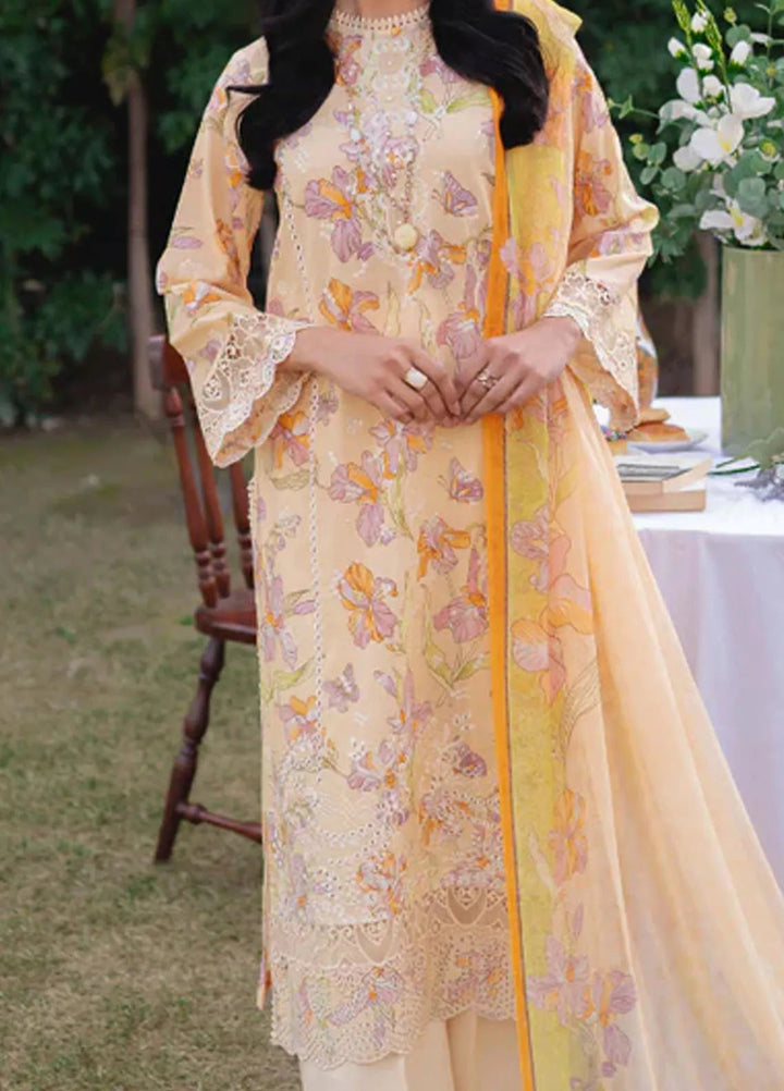 Gardenia By Humdum Embroidered Lawn Suit Unstitched 3 Piece HD24GS PLG 02 - Spring Summer Collection