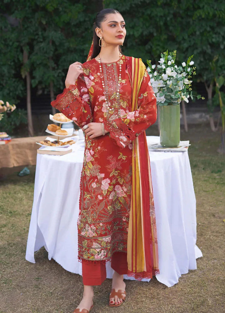 Gardenia By Humdum Embroidered Lawn Suit Unstitched 3 Piece HD24GS PLG 03 - Spring Summer Collection