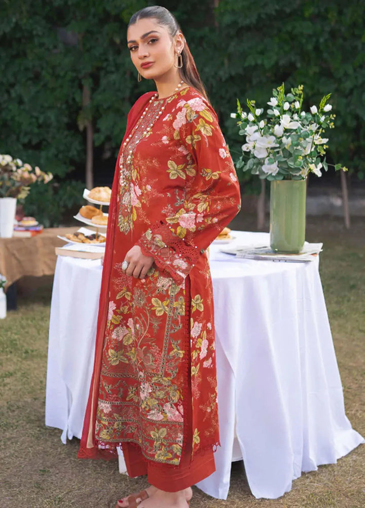 Gardenia By Humdum Embroidered Lawn Suit Unstitched 3 Piece HD24GS PLG 03 - Spring Summer Collection