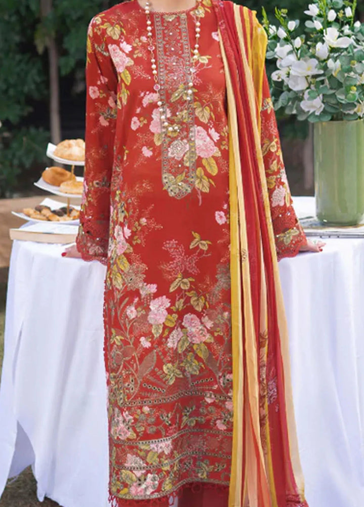 Gardenia By Humdum Embroidered Lawn Suit Unstitched 3 Piece HD24GS PLG 03 - Spring Summer Collection