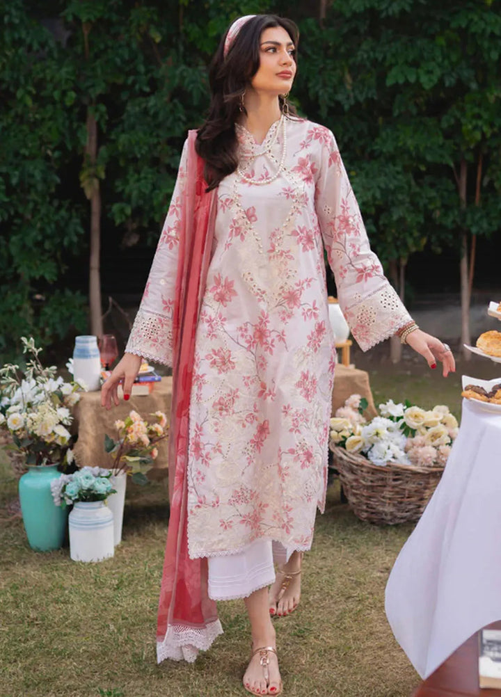 Gardenia By Humdum Embroidered Lawn Suit Unstitched 3 Piece HD24GS PLG 06 - Spring Summer Collection