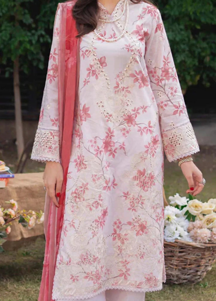 Gardenia By Humdum Embroidered Lawn Suit Unstitched 3 Piece HD24GS PLG 06 - Spring Summer Collection