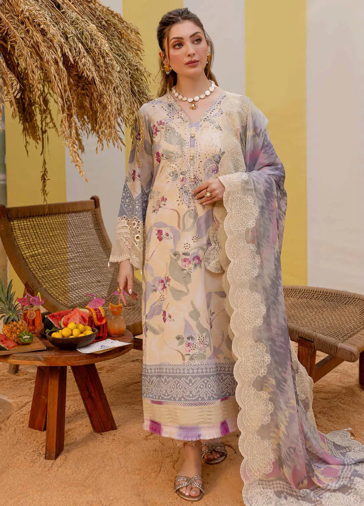 Gardenia by Nureh Embroidered Lawn Suit Unstitched 3 Piece NU25G NSG-177 - Summer Collection