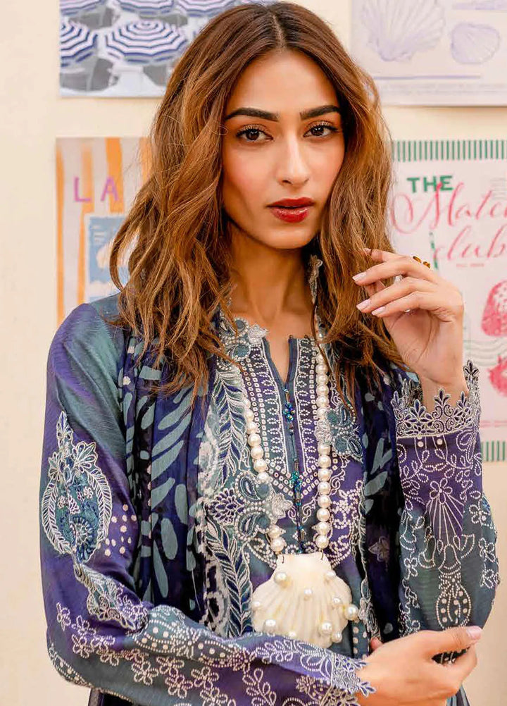 Gardenia by Nureh Embroidered Lawn Suit Unstitched 3 Piece NU25G NSG-186 - Summer Collection