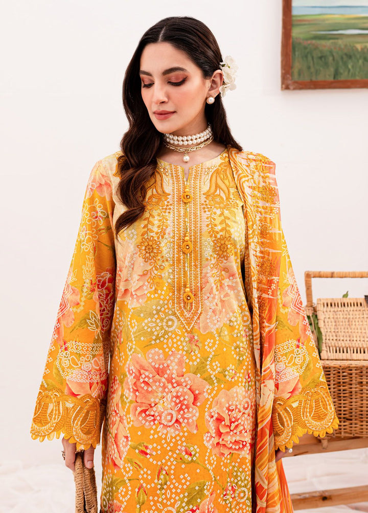 Gardenia by Nureh Embroidered Lawn Suits Unstitched 3 Piece NU24G NSG-143 - Summer Collection
