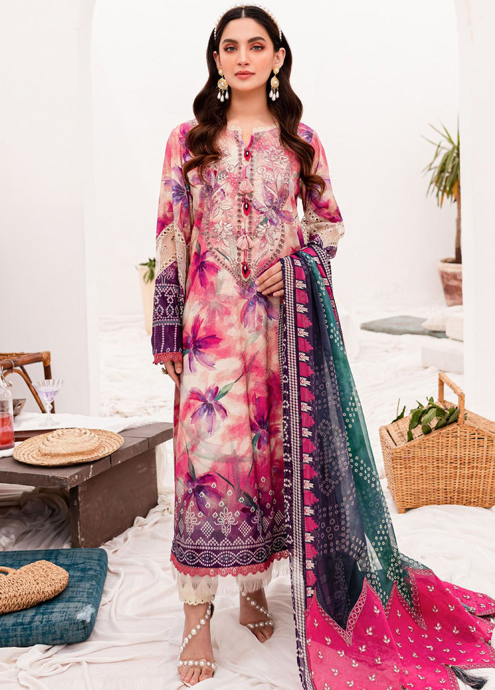 Gardenia by Nureh Embroidered Lawn Suits Unstitched 3 Piece NU24G NSG-146 - Summer Collection