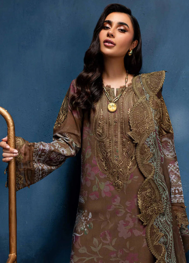Gardenia By Nureh Embroidered Slub Suit Unstitched 3 Piece NU24GW NSG-163 - Winter Collection