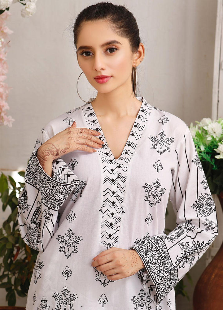Modest Casual Pret  Cotton 2 Piece Dress Chambeli W169-White