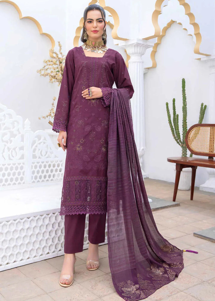 Ghazal by Riaz Arts Embroidered Lawn Suits Unstitched 3 Piece RA25GL D-06 - Summer Collection