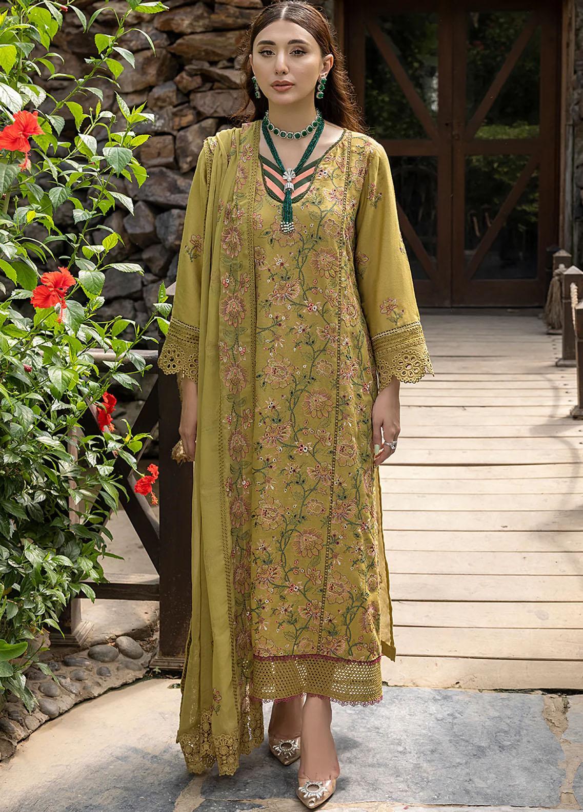 Heeriye By Izel Embroidered Chiffon Suits Unstitched 4 Piece IZL23HR HF-1068 Zahenaseeb - Festive Collection