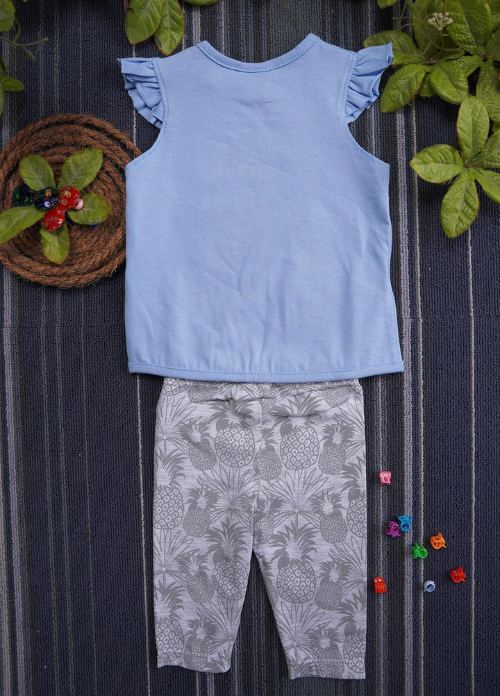 Sanaulla Exclusive Range Cotton Fancy Suits for Girls -  130536 Light Blue