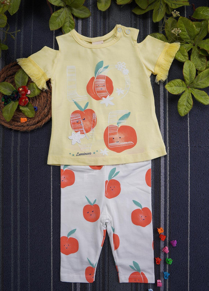 Sanaulla Exclusive Range Cotton Fancy Suits for Girls -  130554 Lemon