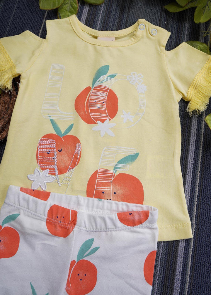 Sanaulla Exclusive Range Cotton Fancy Suits for Girls -  130554 Lemon